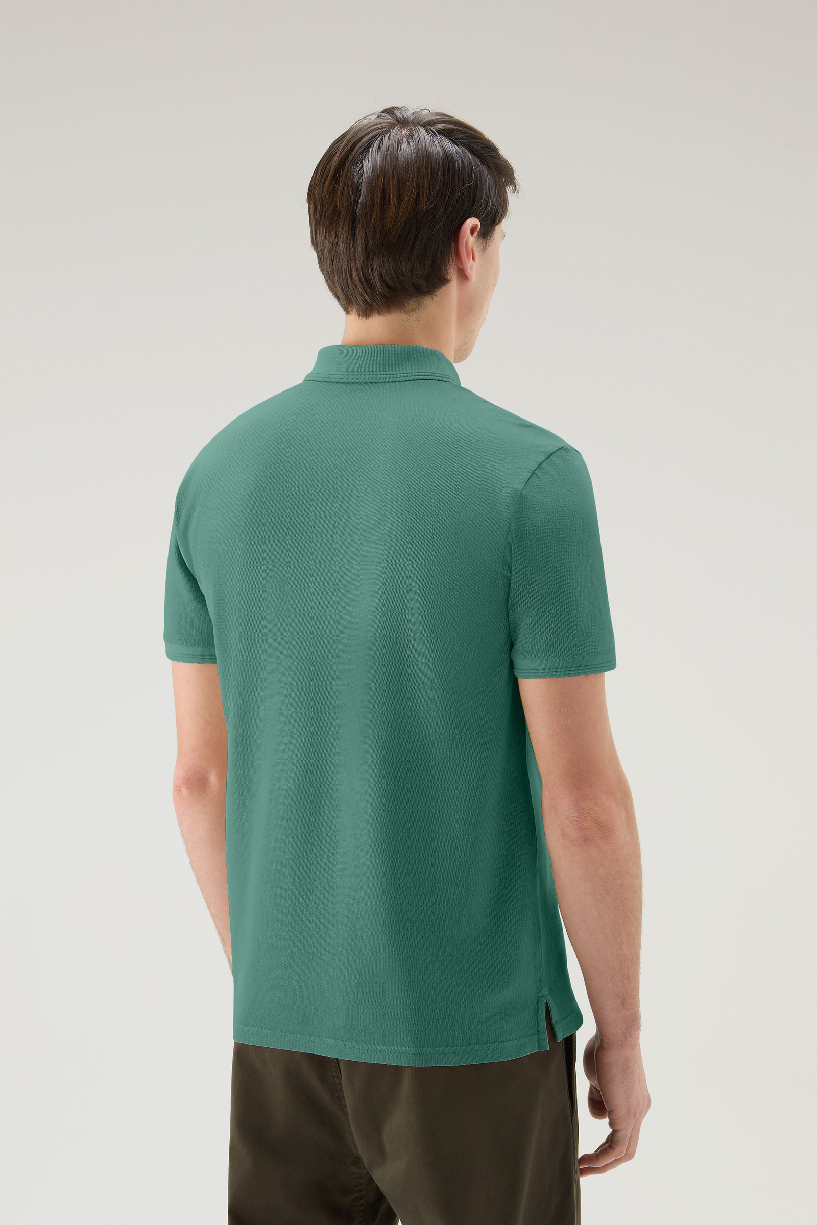 Mackinack-poloshirt van achteraf geverfd katoenpiqué met stretch groen photo 3 | Woolrich