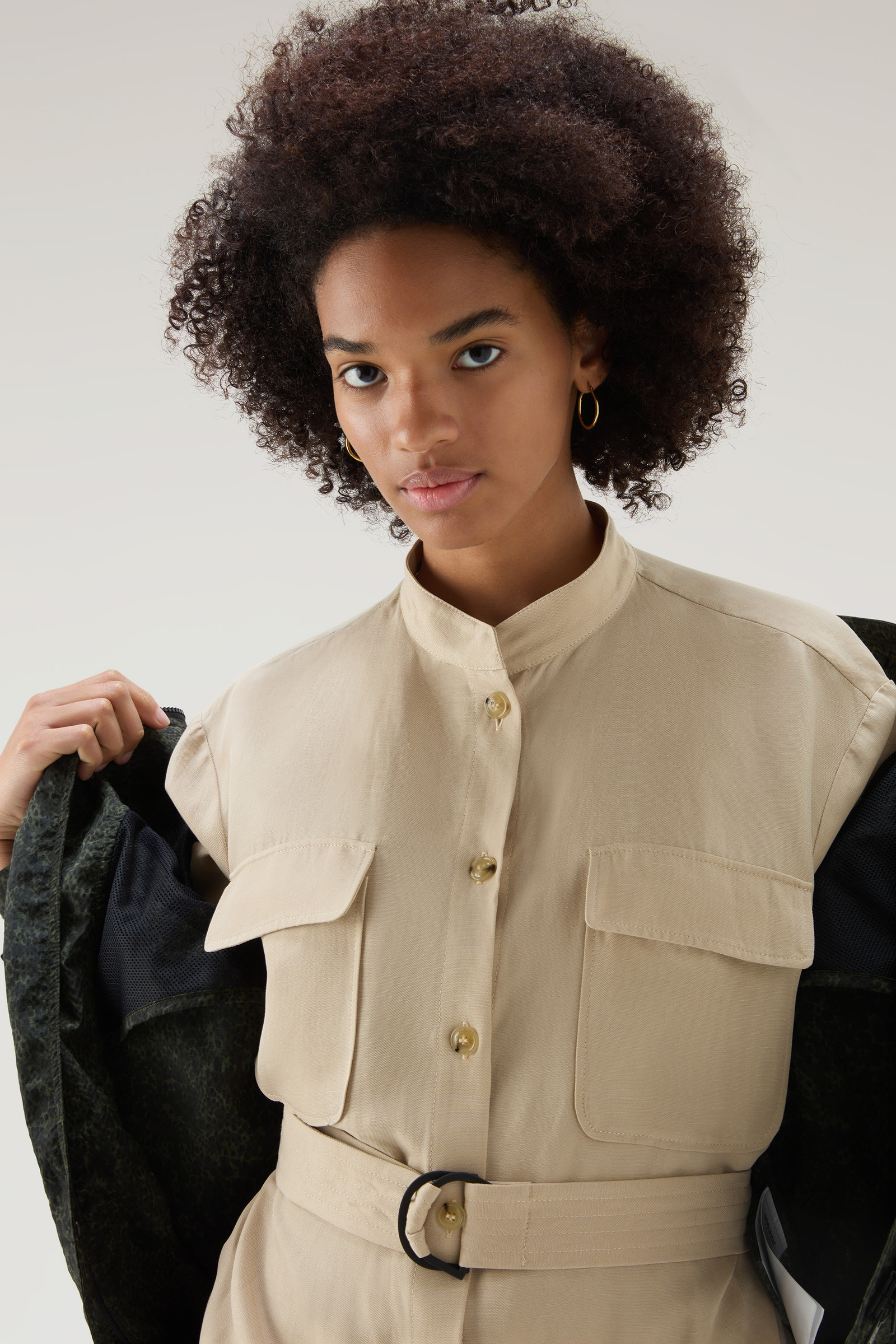 Utility-jurk van linnen met riem beige photo 4 | Woolrich
