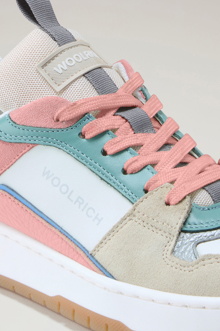 Classic Multicolor Basketball Sneakers in Suede Beige photo 5 | Woolrich