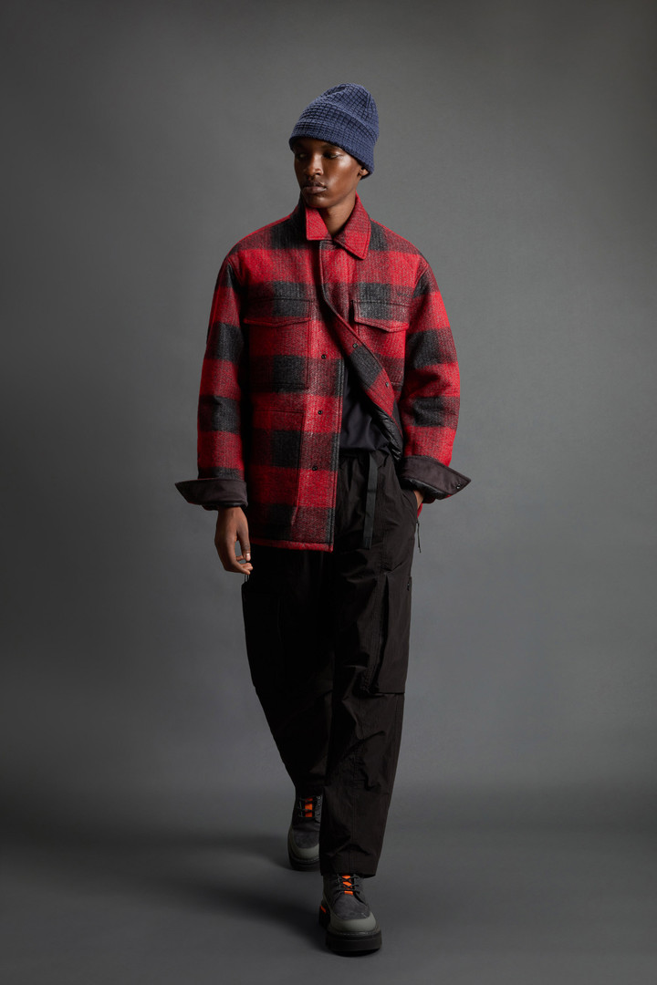 Giacca a camicia in misto lana italiana con motivo a quadri by Todd Snyder Rosso photo 2 | Woolrich