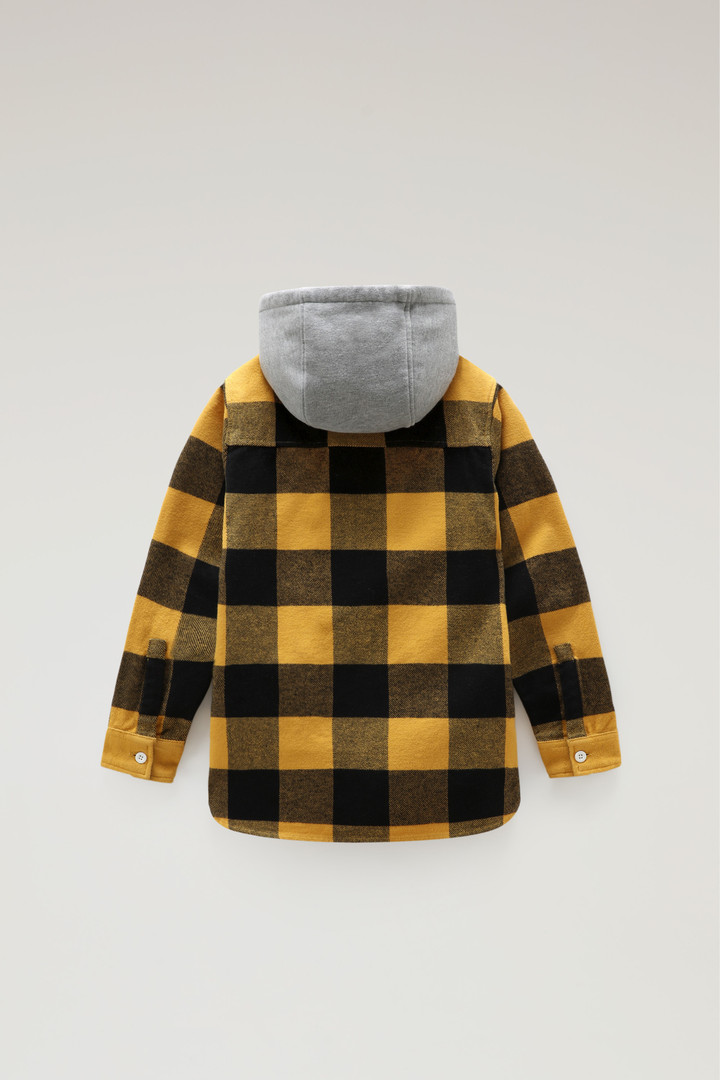 Boys' Hooded Buffalo Check Overshirt Yellow photo 2 | Woolrich