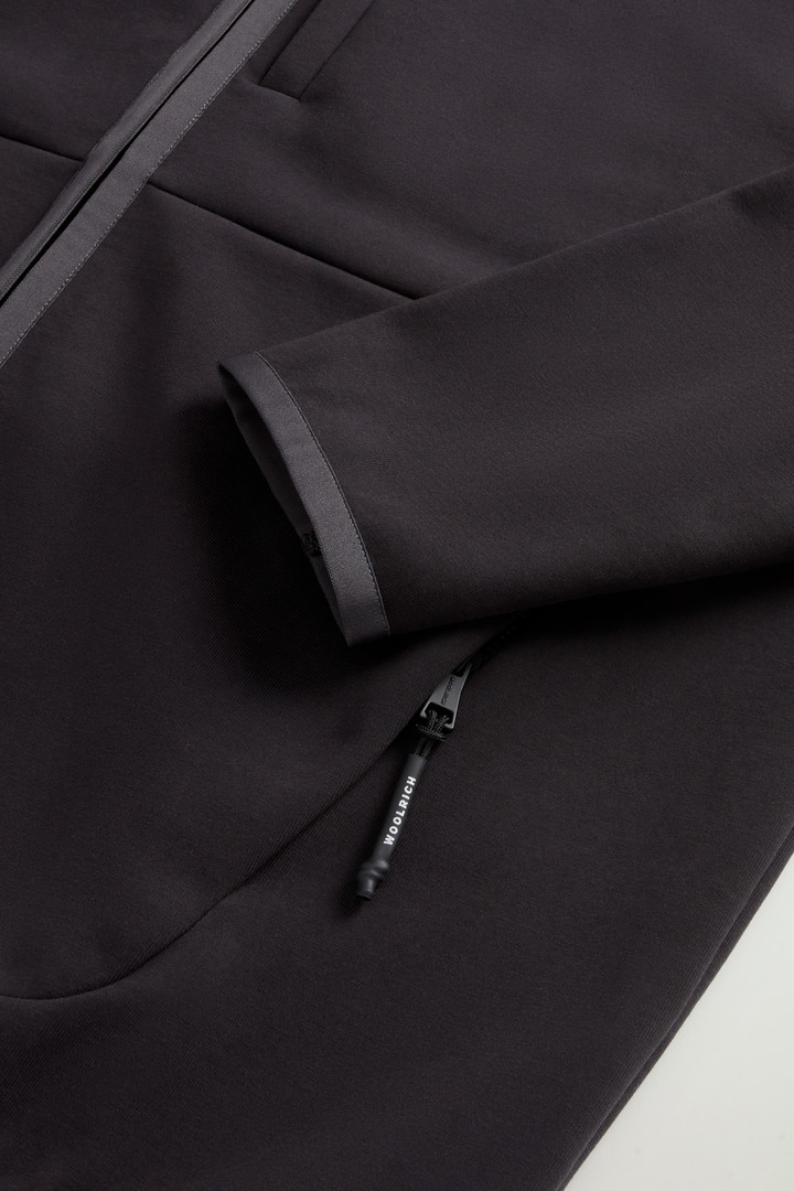 Full-Zipper Hoodie in Cotton Interlock and Nylon Blend by Todd Snyder Black photo 6 | Woolrich