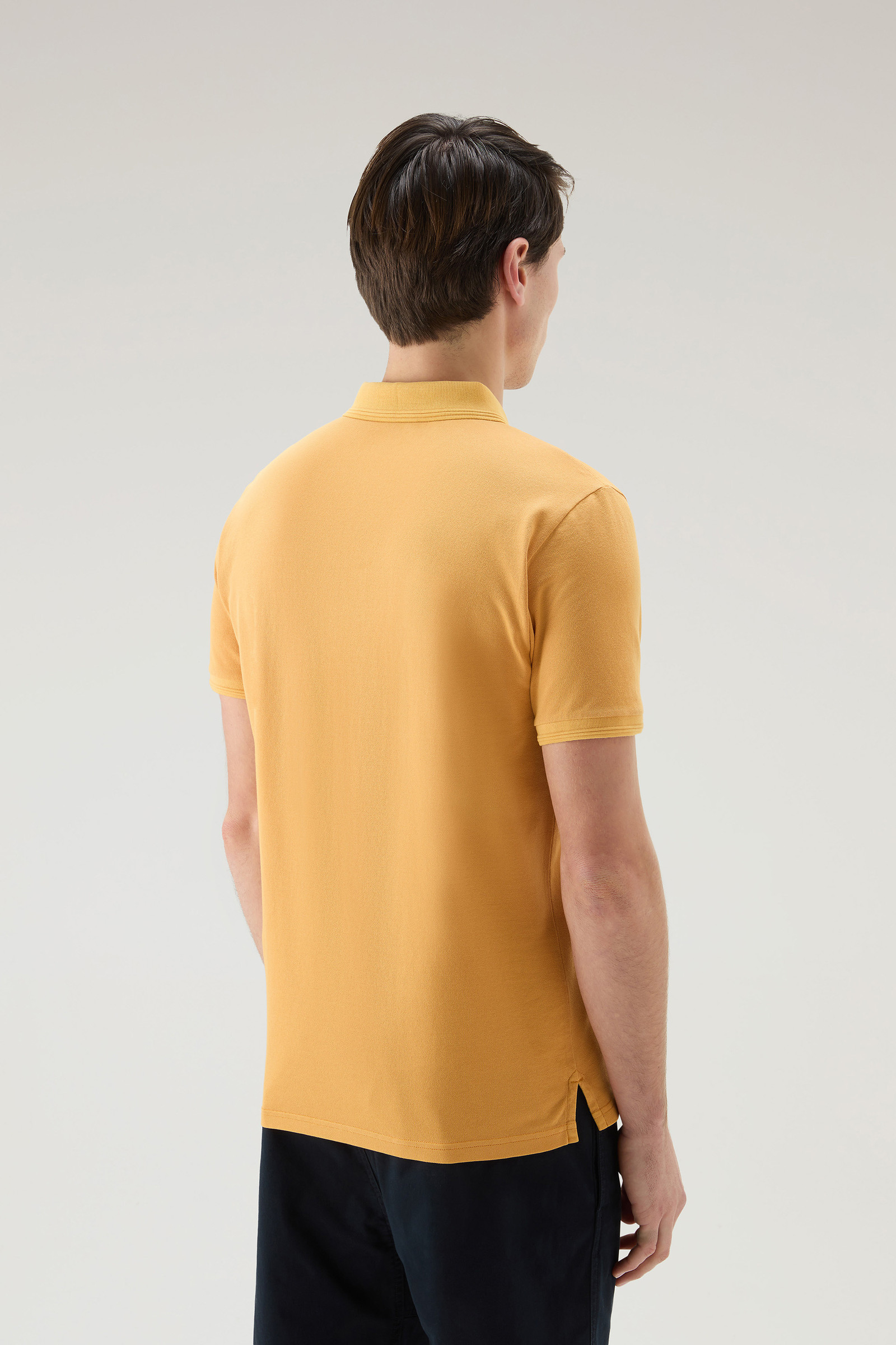 Mackinack Polo in Garment-Dye Stretch Cotton Piquet Yellow photo 3 | Woolrich