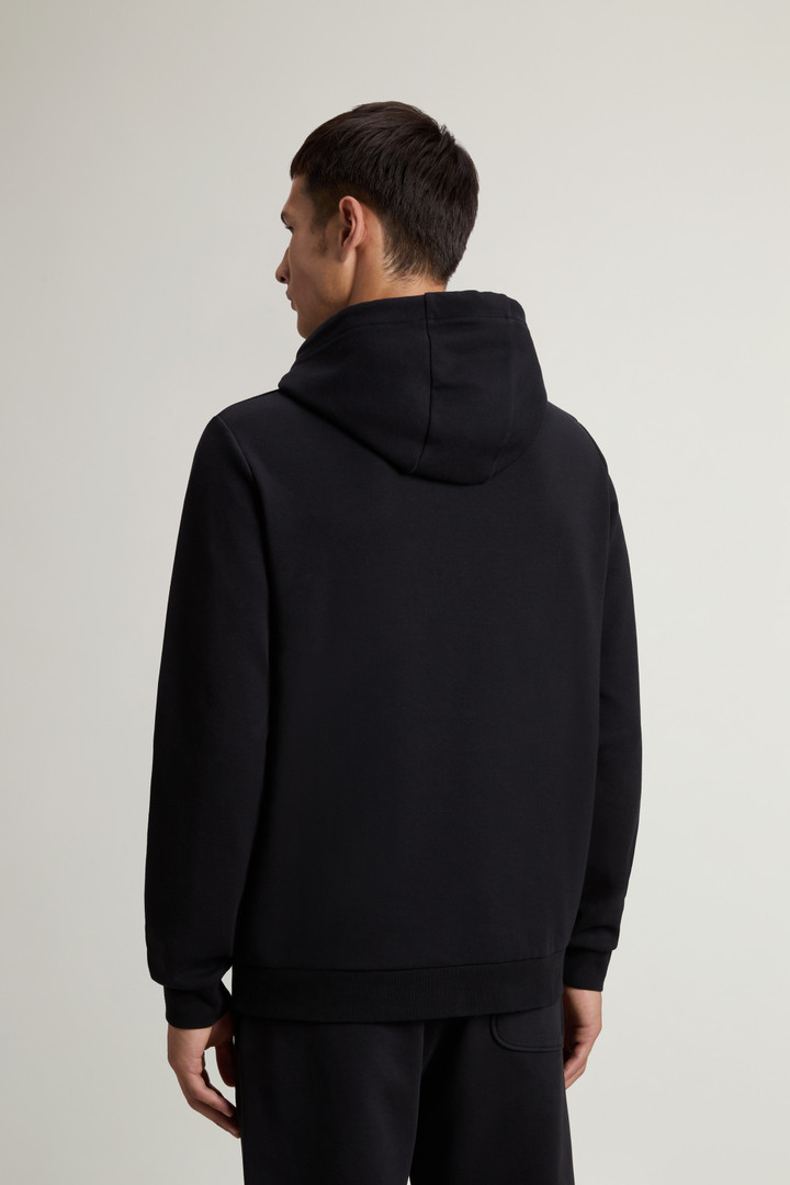 Hooded Sweatshirt in Cotton-Blend Interlock Black photo 3 | Woolrich