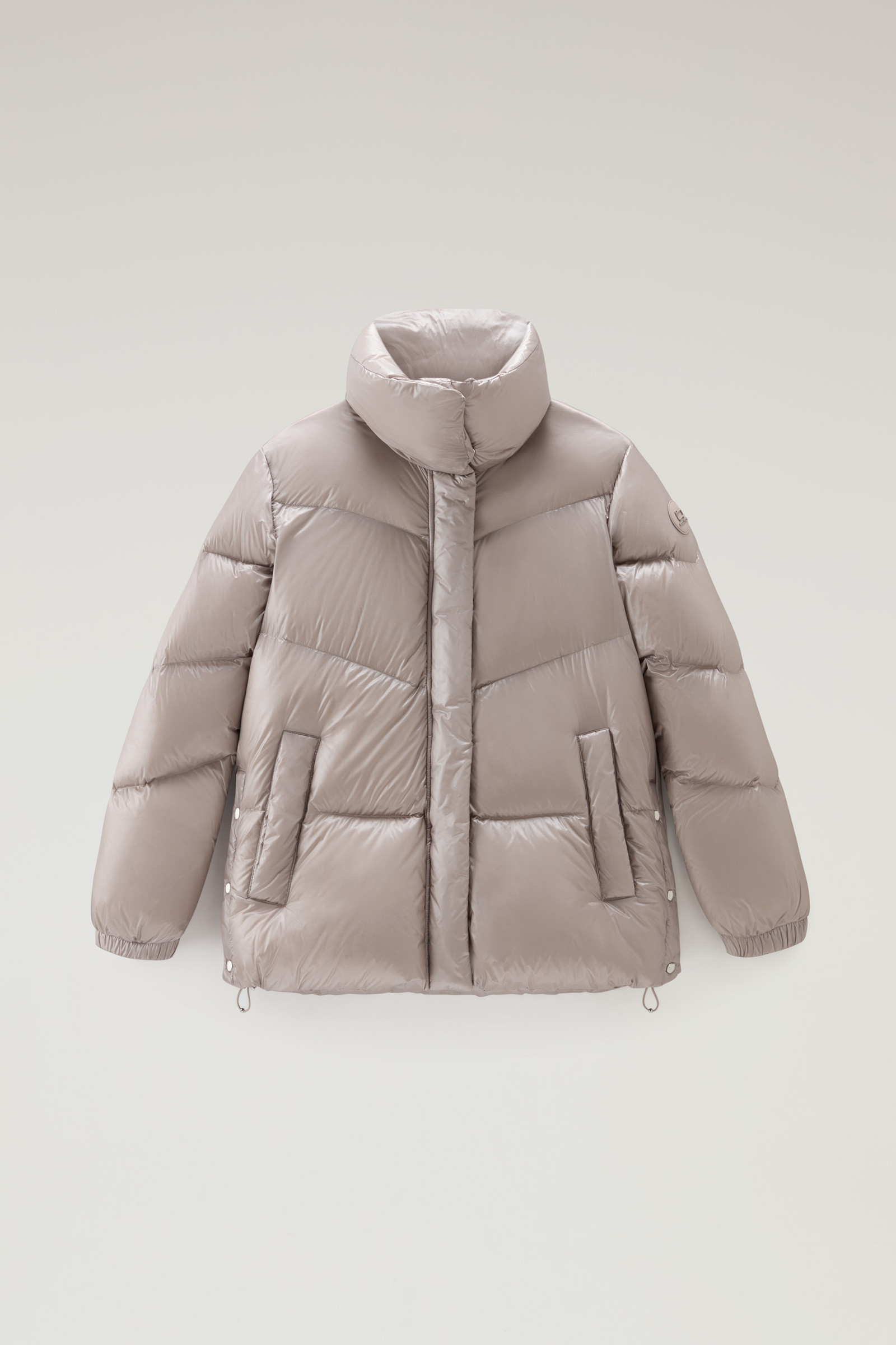 Aliquippa Down Jacket in Glossy Nylon - Women - Taupe