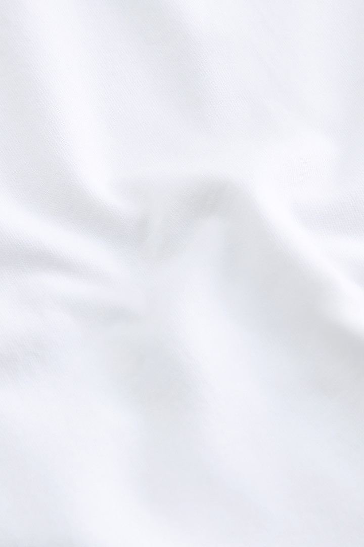 Camiseta de algodón ecológico con logotipo en el pecho blanco photo 7 | Woolrich