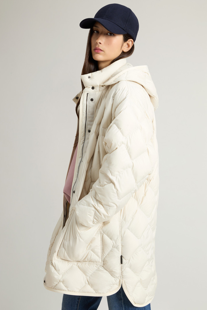 Veste façon cape Heritage en microfibre à capuche amovible Blanc photo 4 | Woolrich