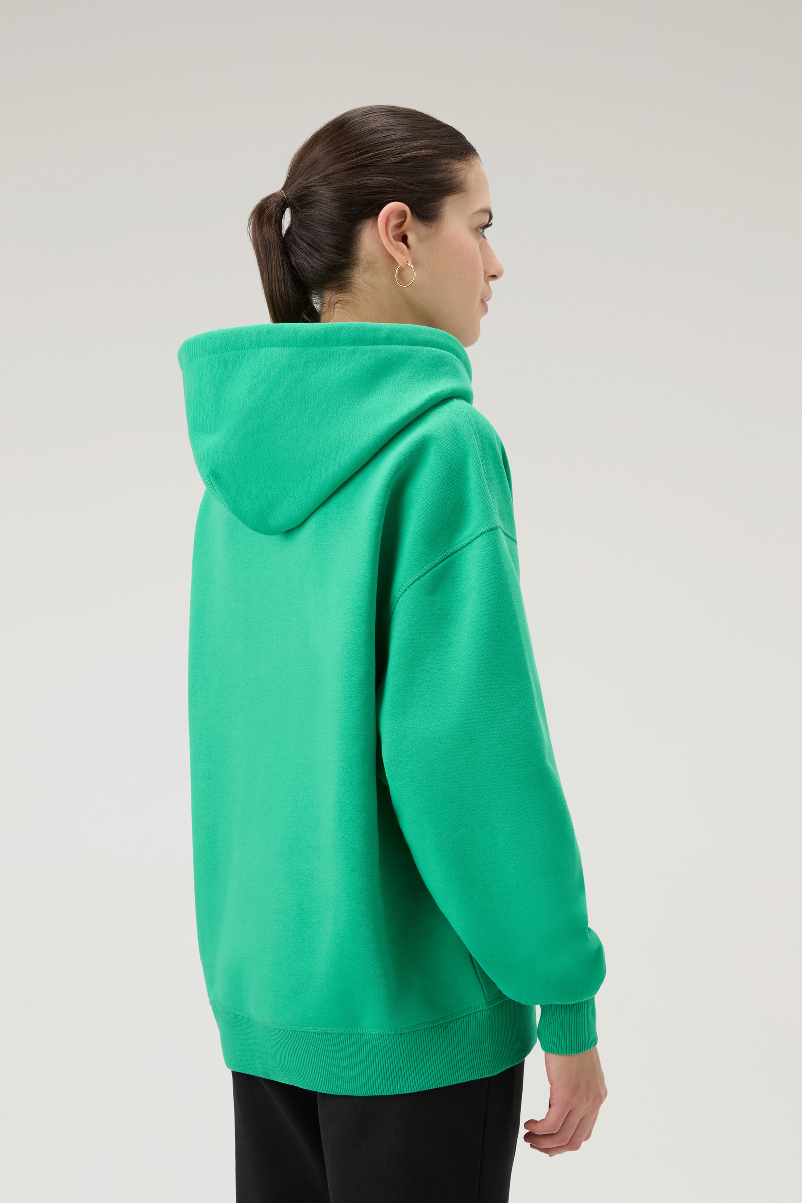 Ivy Hoodie in Cotton Blend Green photo 3 | Woolrich