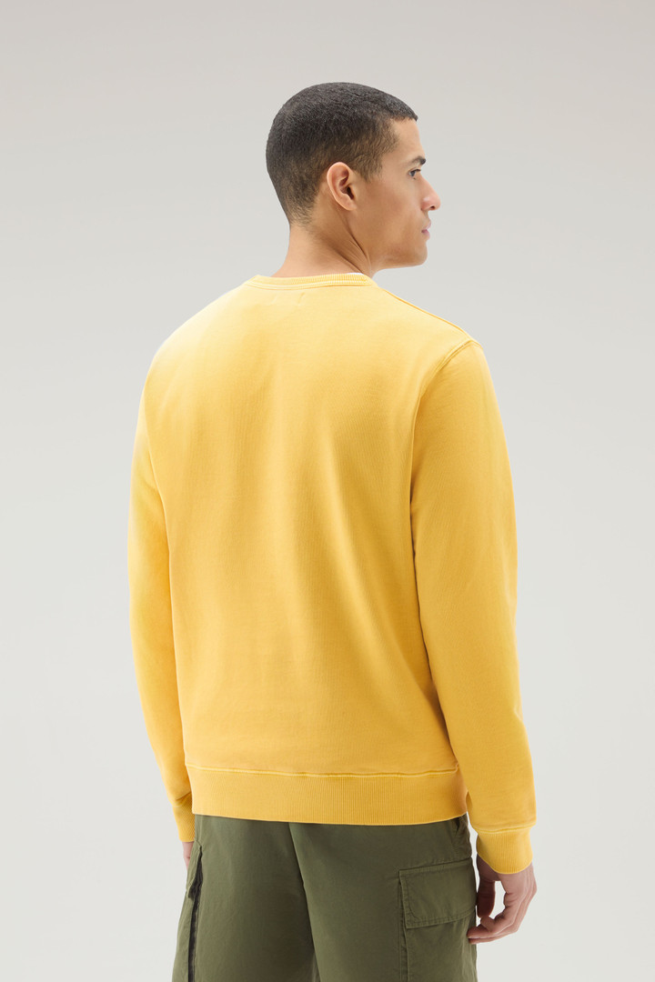 Sweat-shirt à col rond 1830 en pur coton Jaune photo 3 | Woolrich