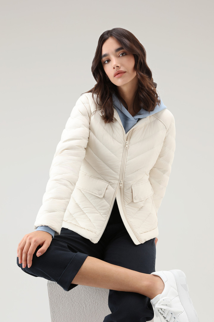 Short Padded Jacket with Chevron Quilting White photo 4 | Woolrich