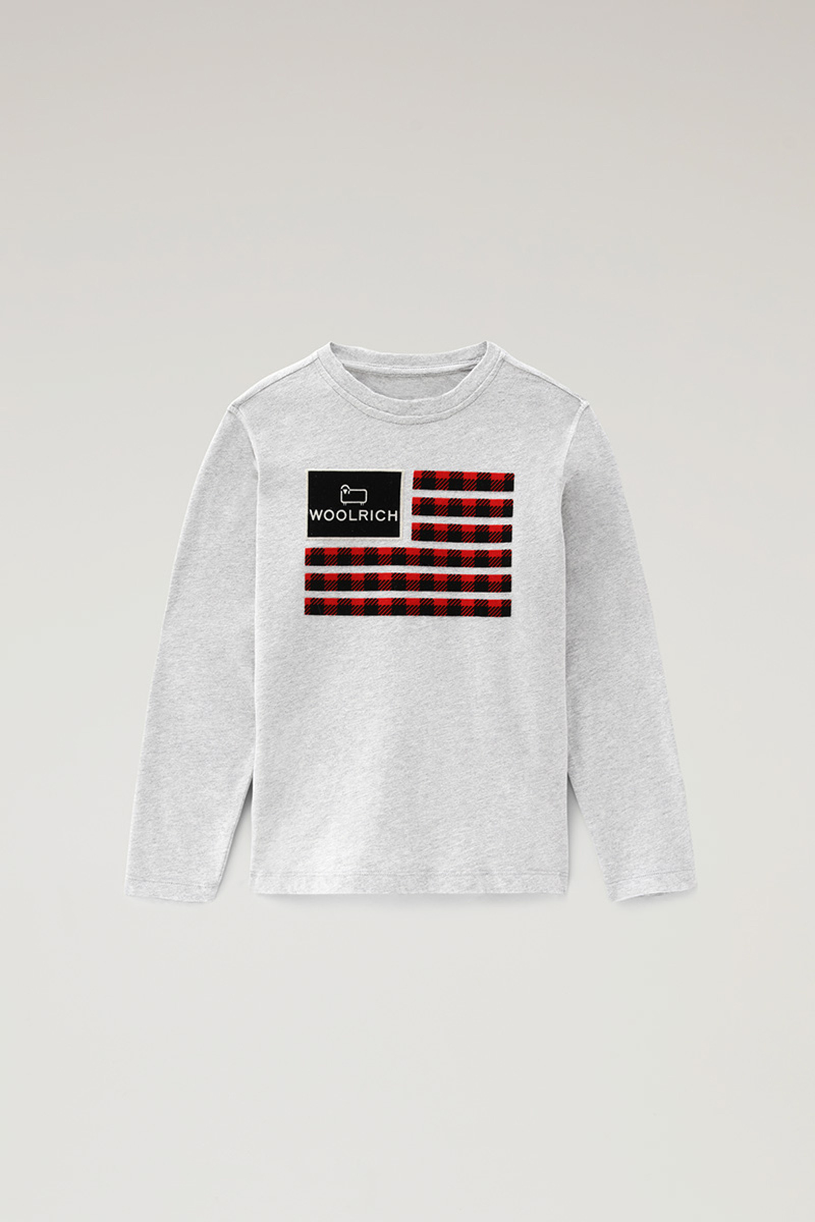 T-shirt Flag en coton à manches longues pour garçon grey | Woolrich