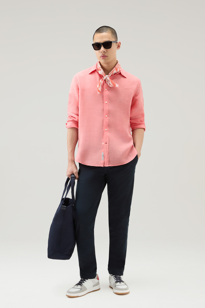 Garment-Dyed Pure Linen Shirt Pink photo 2 | Woolrich