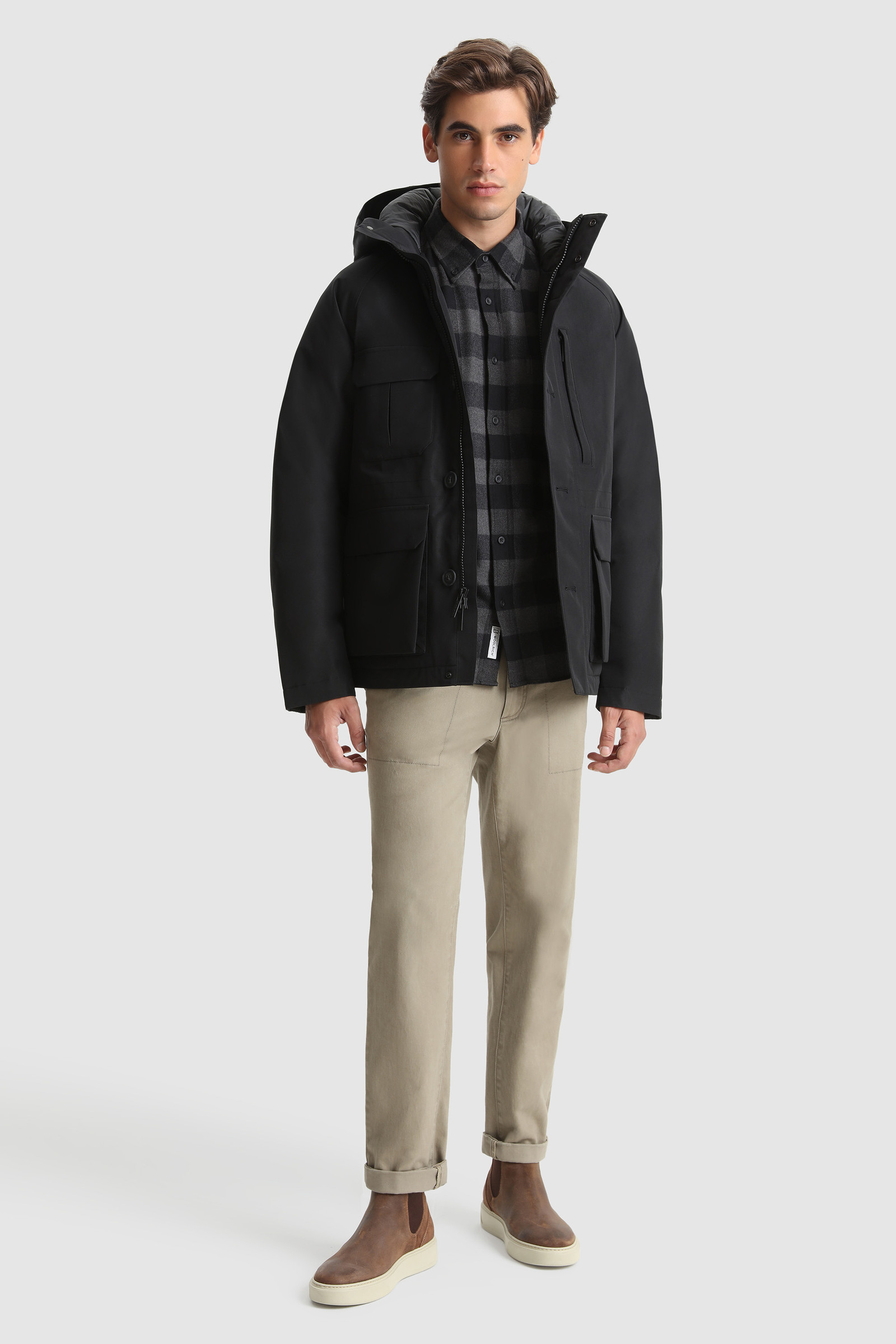 Camicia Trout Run con motivo d'archivio Buffalo Check nero photo 2 | Woolrich