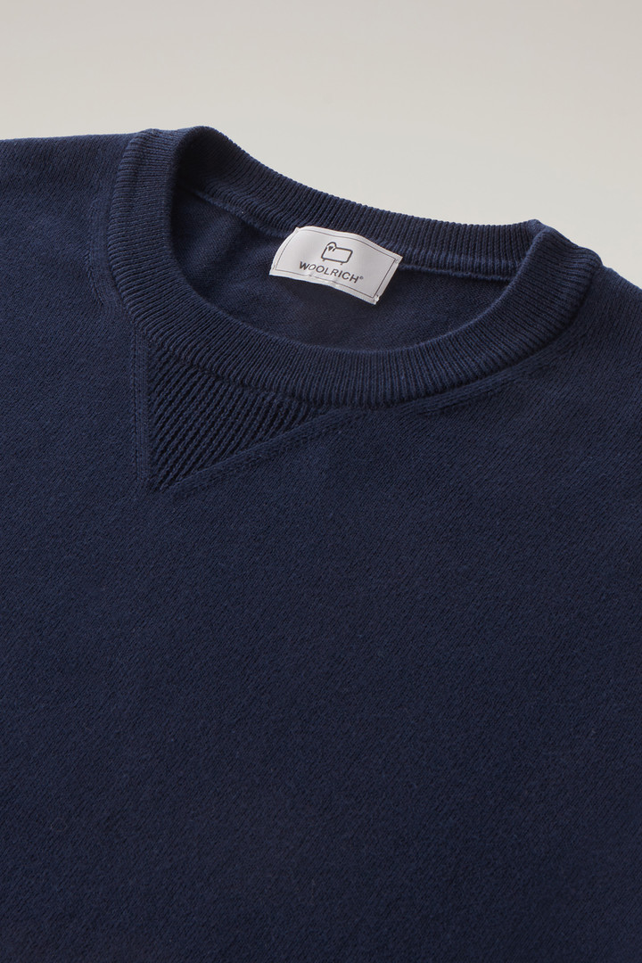 Sweater mit Rundhalsausschnitt aus reiner Baumwolle Blau photo 6 | Woolrich