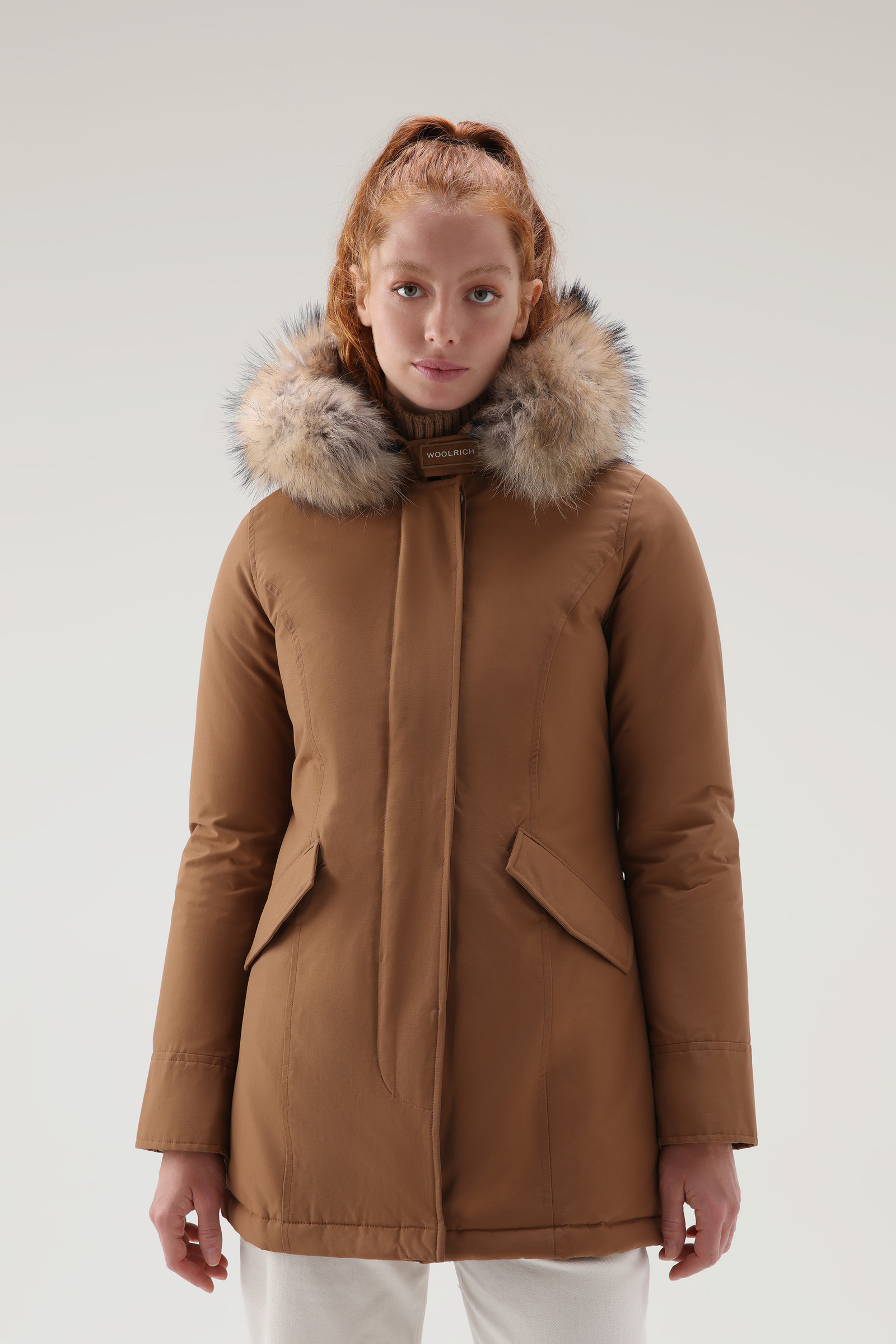 fragment Correspondent Menselijk ras Women's Arctic Parka in Ramar Cloth with Detachable Fur Trim Brown |  Woolrich USA