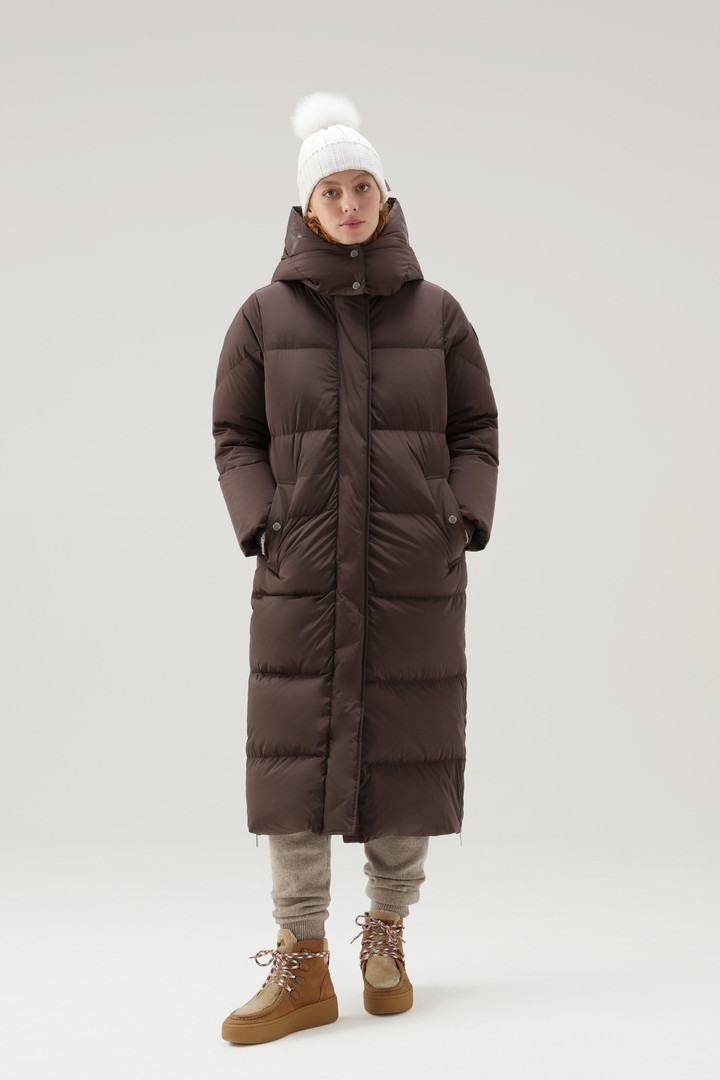 Parka Aurora à design matelassé Woolrich en coloris Marron Femme Vêtements Manteaux Manteaux longs et manteaux dhiver 