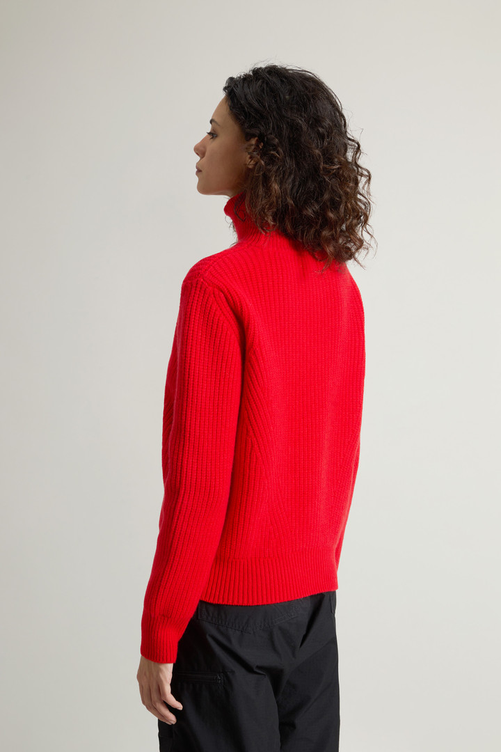 Canberra Pullover mit Stehkragen aus reiner Schurwolle Rot photo 3 | Woolrich