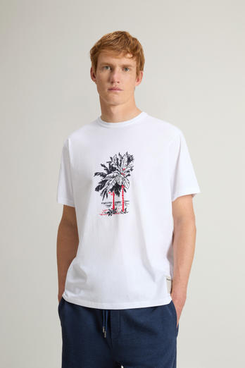 Pure Cotton T-Shirt with Graphic Print White | Woolrich
