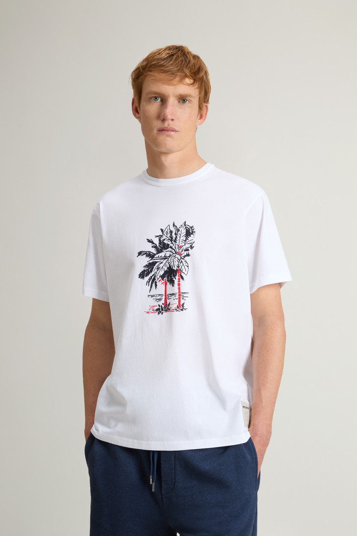 Pure Cotton T-Shirt with Graphic Print White photo 1 | Woolrich