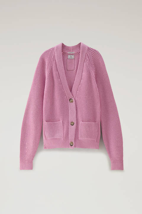 Cardigan in Pure Cotton with Natural Garment-Dye Finish Pink photo 2 | Woolrich
