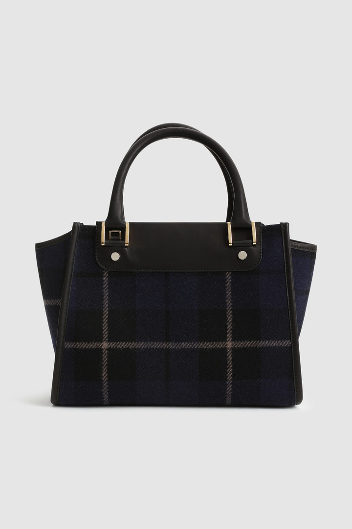 Wool Tote Bag with check pattern