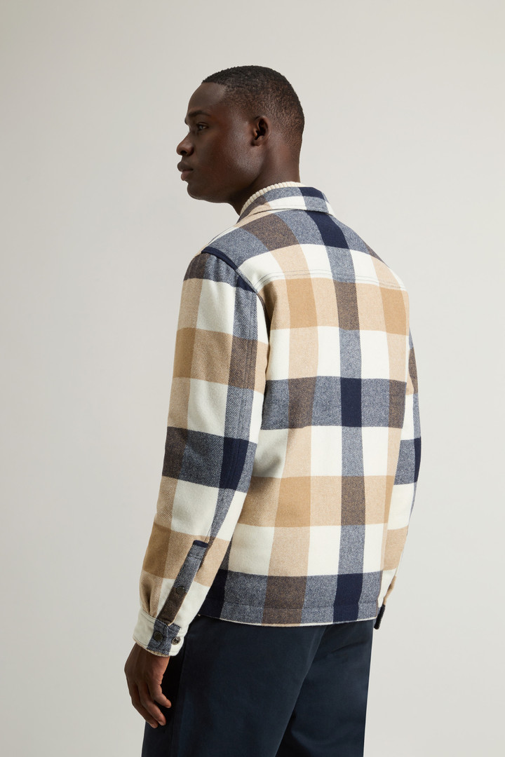 Alaskan Check Overshirt in Recycled Italian Wool Blend White photo 3 | Woolrich