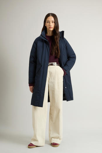 Giacca lunga Cloud con cappuccio richiudubile Blu | Woolrich