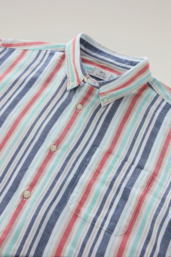 Striped Shirt in Cotton-Linen Blend Red photo 6 | Woolrich