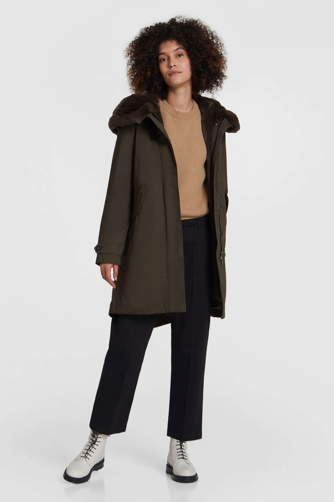 Parka Literary en fourrure de lapin rex