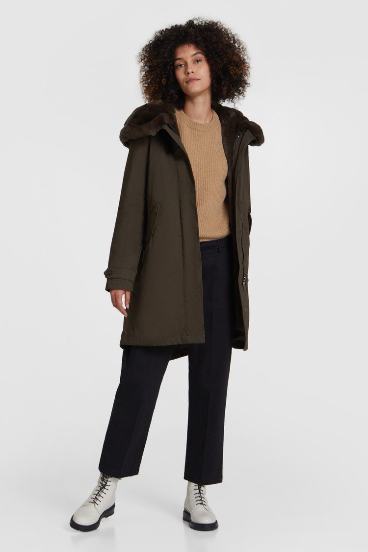 Literary Parka with rex fur