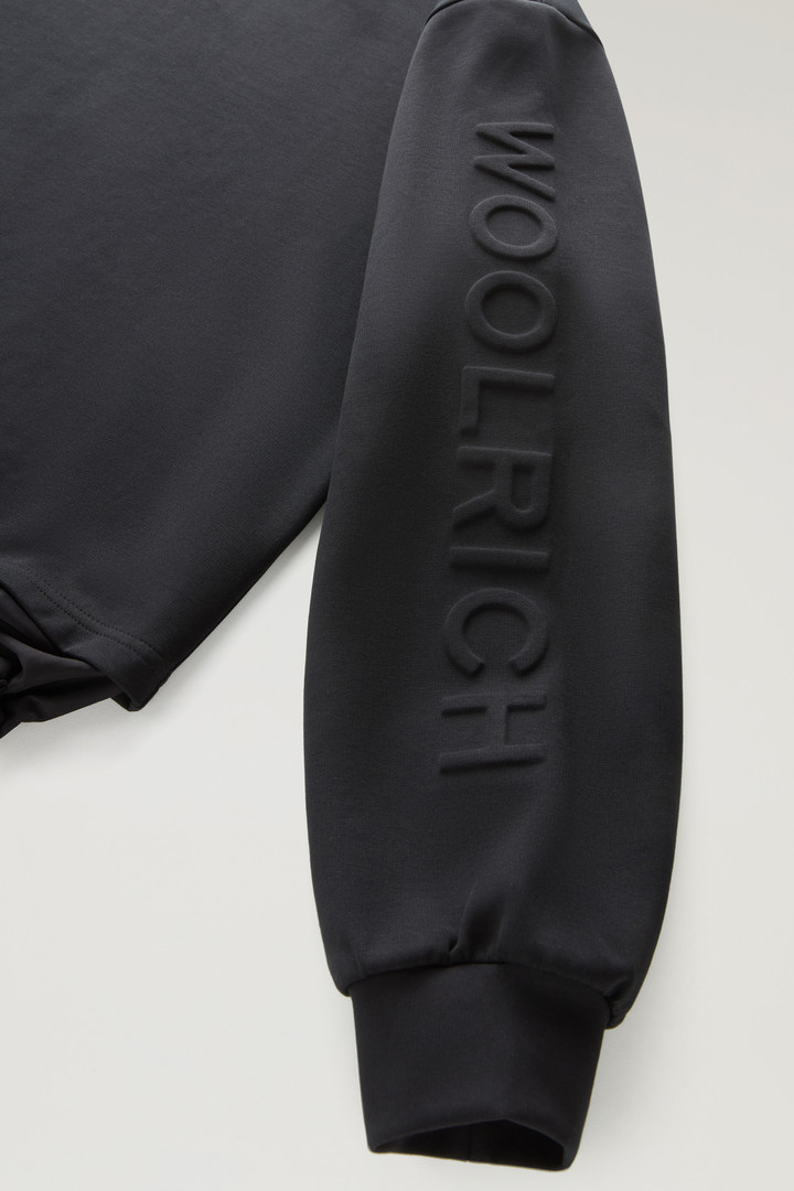 Crewneck in Mixed Cotton with Nylon Details Black photo 3 | Woolrich