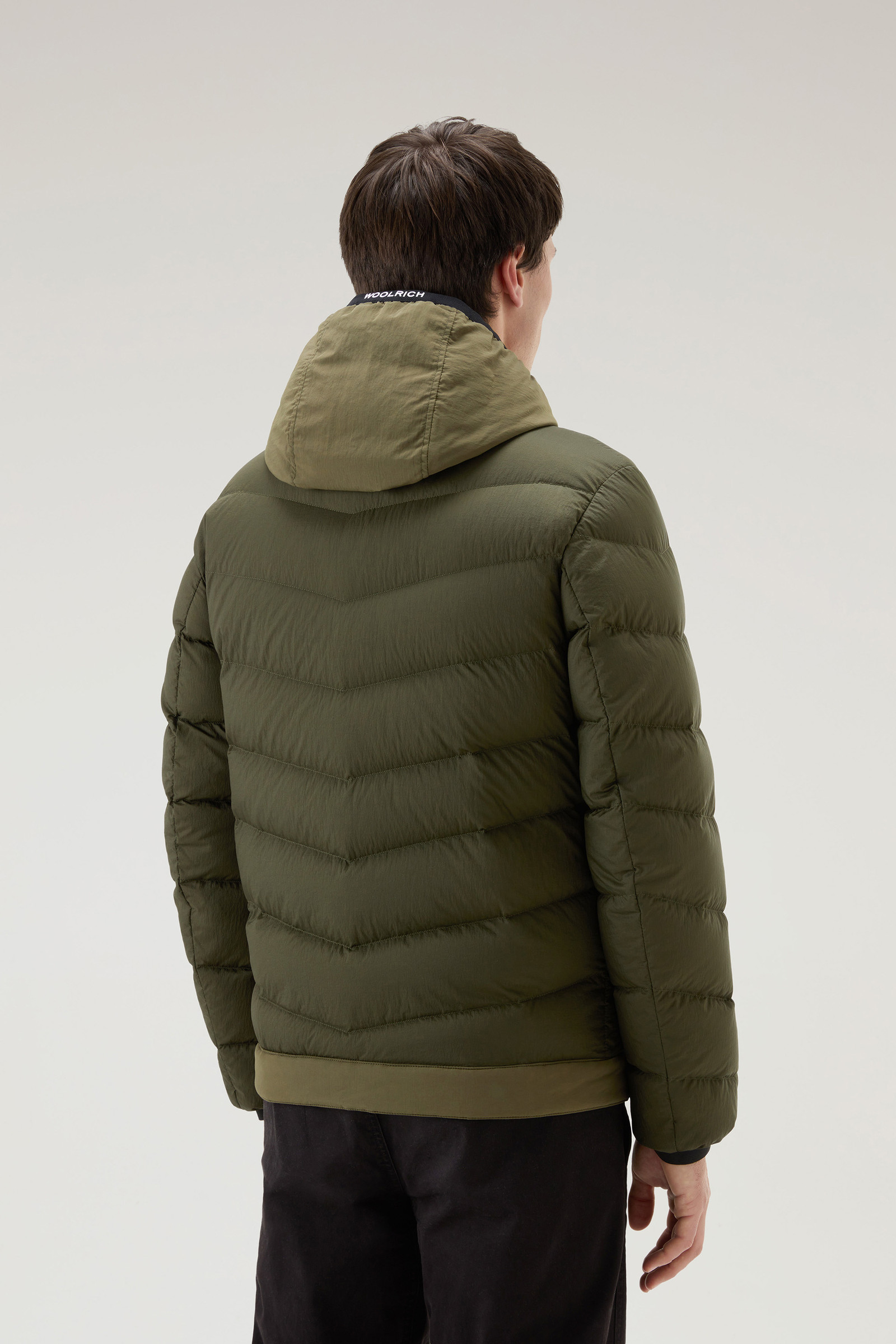 Men's Lobster Down Jacket in Crinkle Nylon Green | Woolrich USA