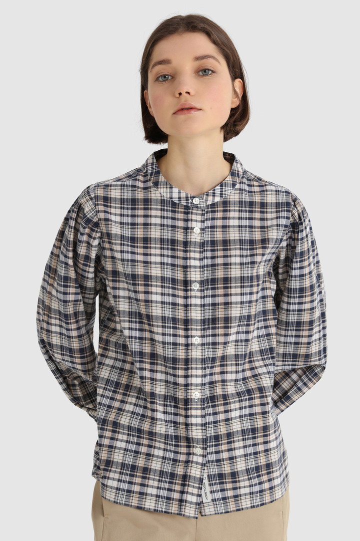 Cotton Shirt with Capped Sleeves Blue | Woolrich