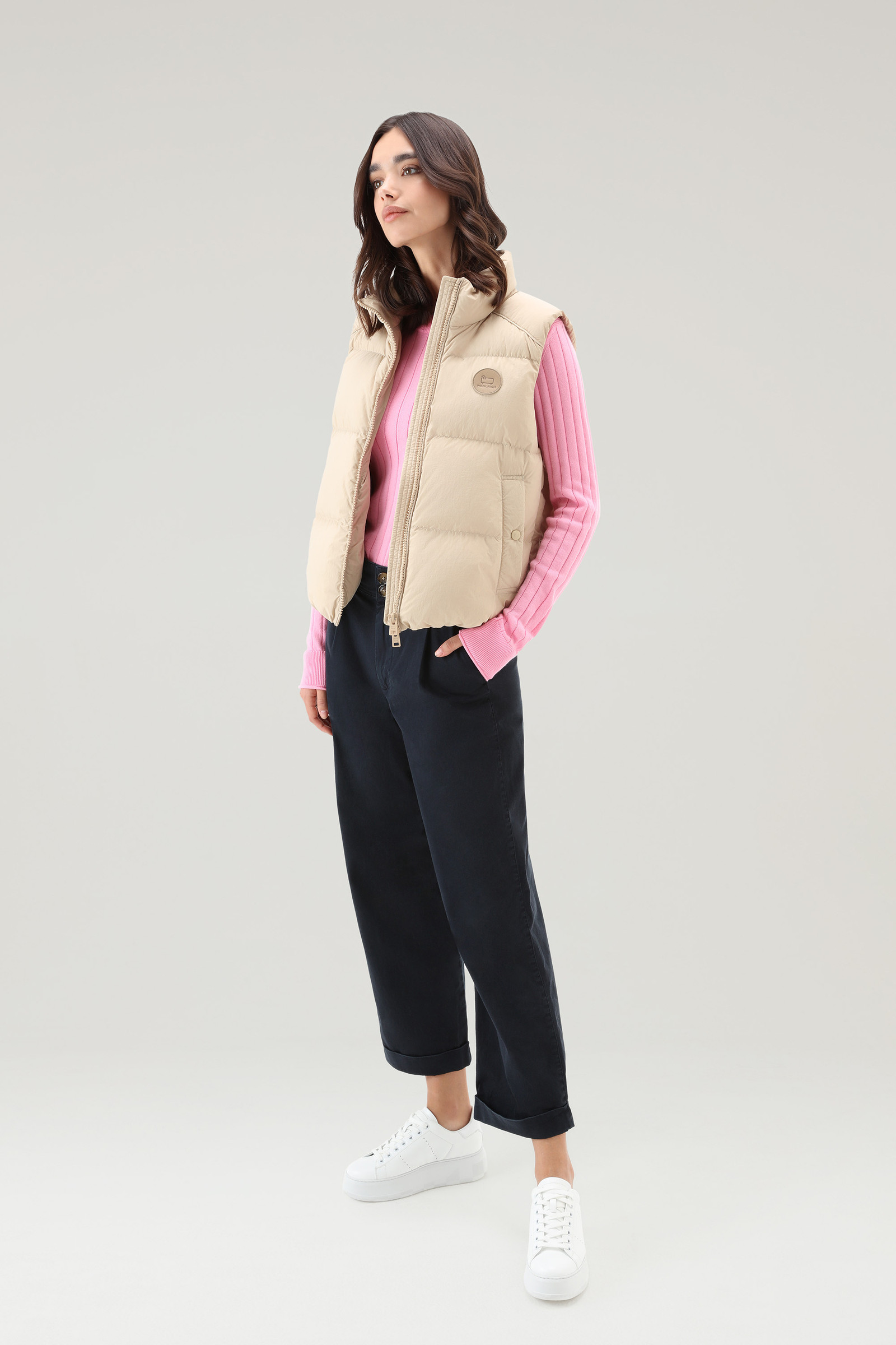 Gilet trapuntato in nylon Eco Taslan beige photo 2 | Woolrich