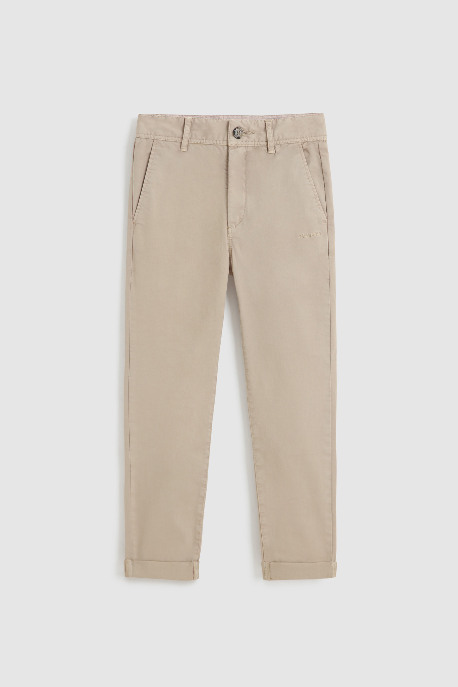 Boy's Pant in Garment-Dyed Cotton Brown | Woolrich