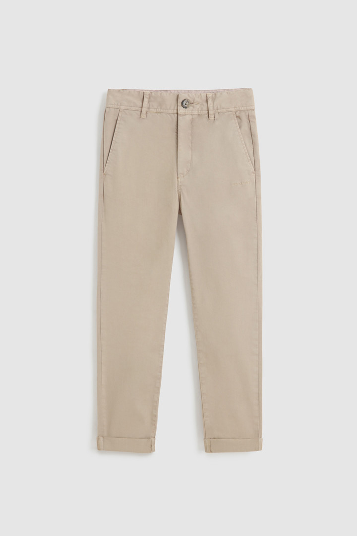 Boy's Pant in Garment-Dyed Cotton Brown | Woolrich