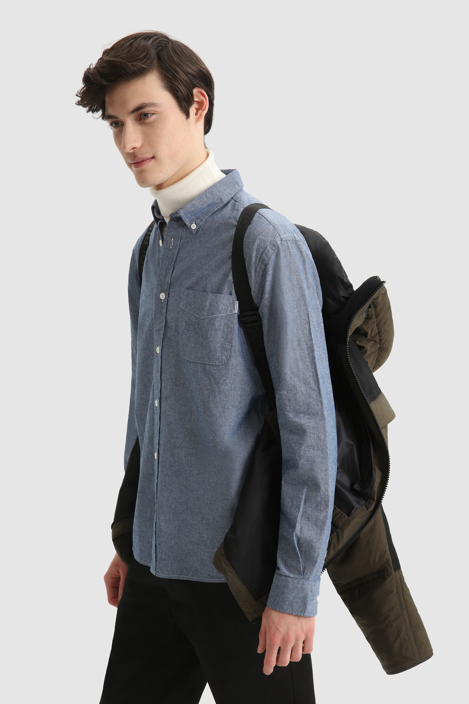 Teton Padded Jacket in Ripstop Cotton Green photo 7 | Woolrich