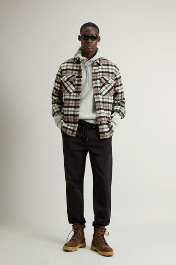 Overshirt aus Wollmischung mit Karomuster Braun | Woolrich