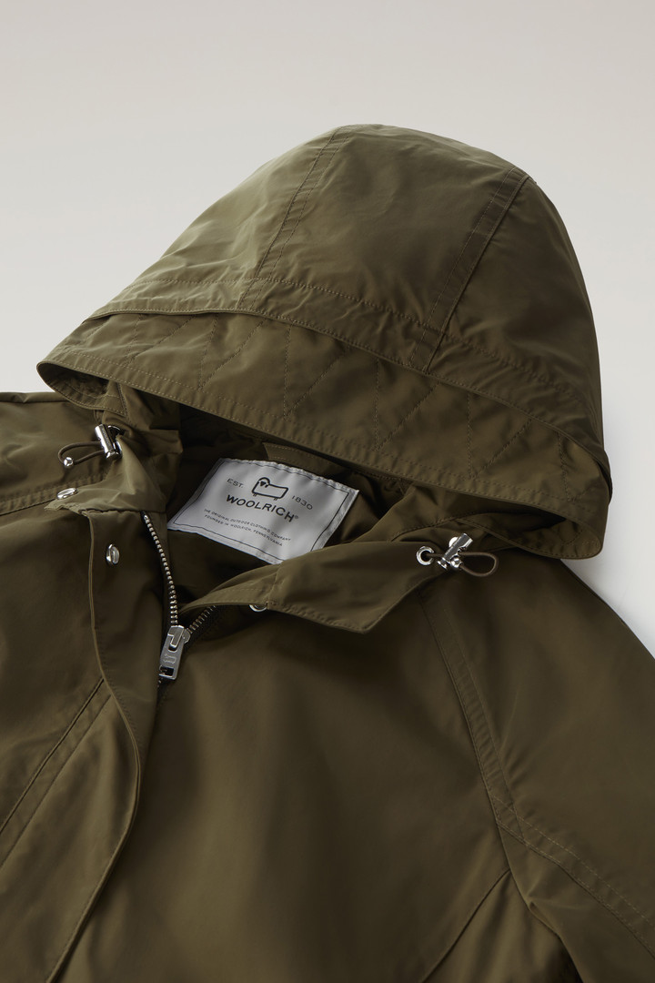 Long Summer Parka in Urban Touch Fabric with Hood Green photo 6 | Woolrich