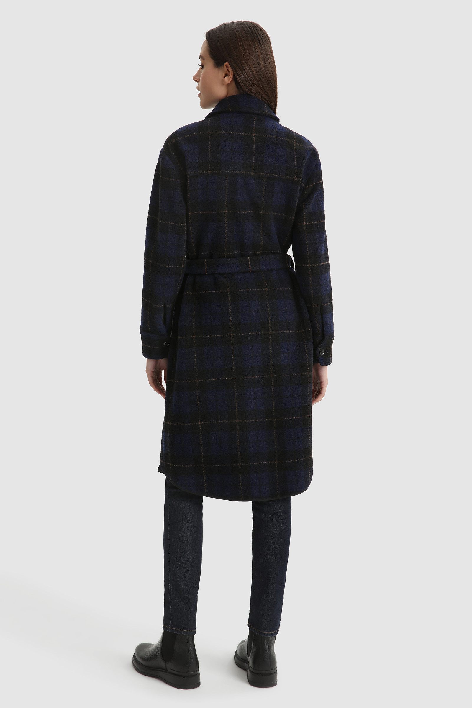 Gentry Long Overshirt with Belt Blue photo 4 | Woolrich