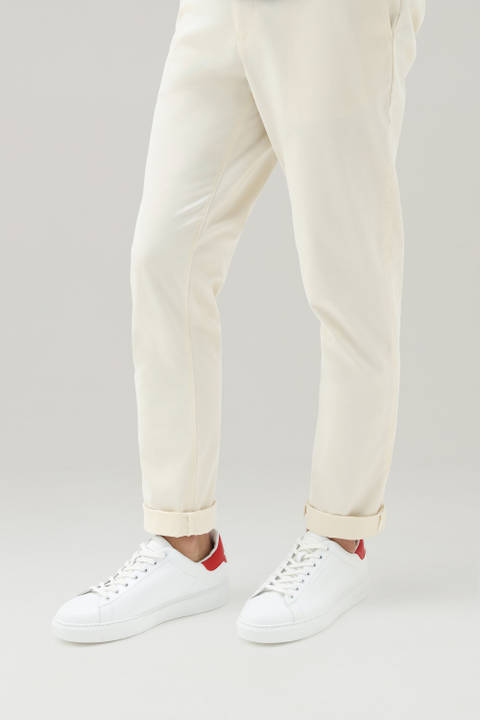 Leather Classic Court Sneakers with Contrasting Details White photo 2 | Woolrich