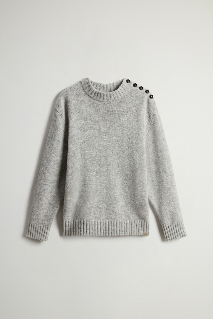 Alpaca Blend Sweater with Buttons on the Shoulder Gray photo 5 | Woolrich