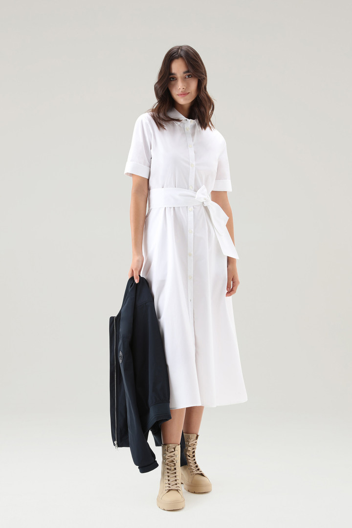 Robe chemise en popeline de pur coton Blanc photo 2 | Woolrich