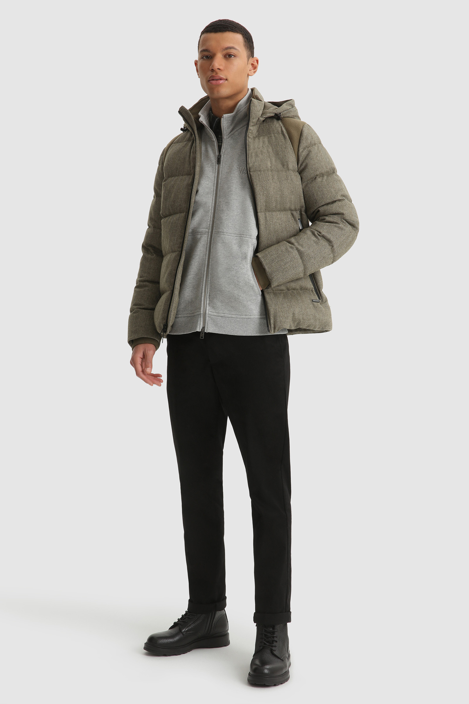 Luxury Full-Zip Track Jacket with High Collar Grey photo 2 | Woolrich