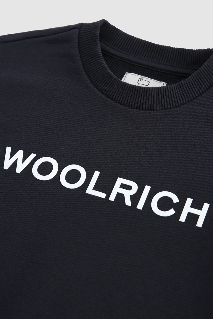 Boy's Crewneck Sweatshirt in Organic Cotton Blue photo 3 | Woolrich