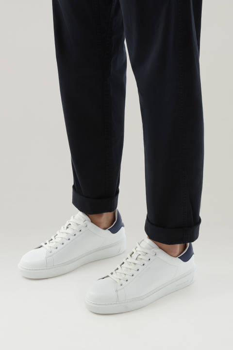 Leren Classic Court-sneakers met contrasterende details Wit photo 2 | Woolrich