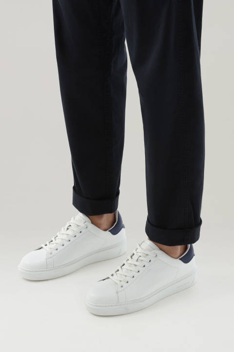Leather Classic Court Sneakers with Contrasting Details White photo 2 | Woolrich