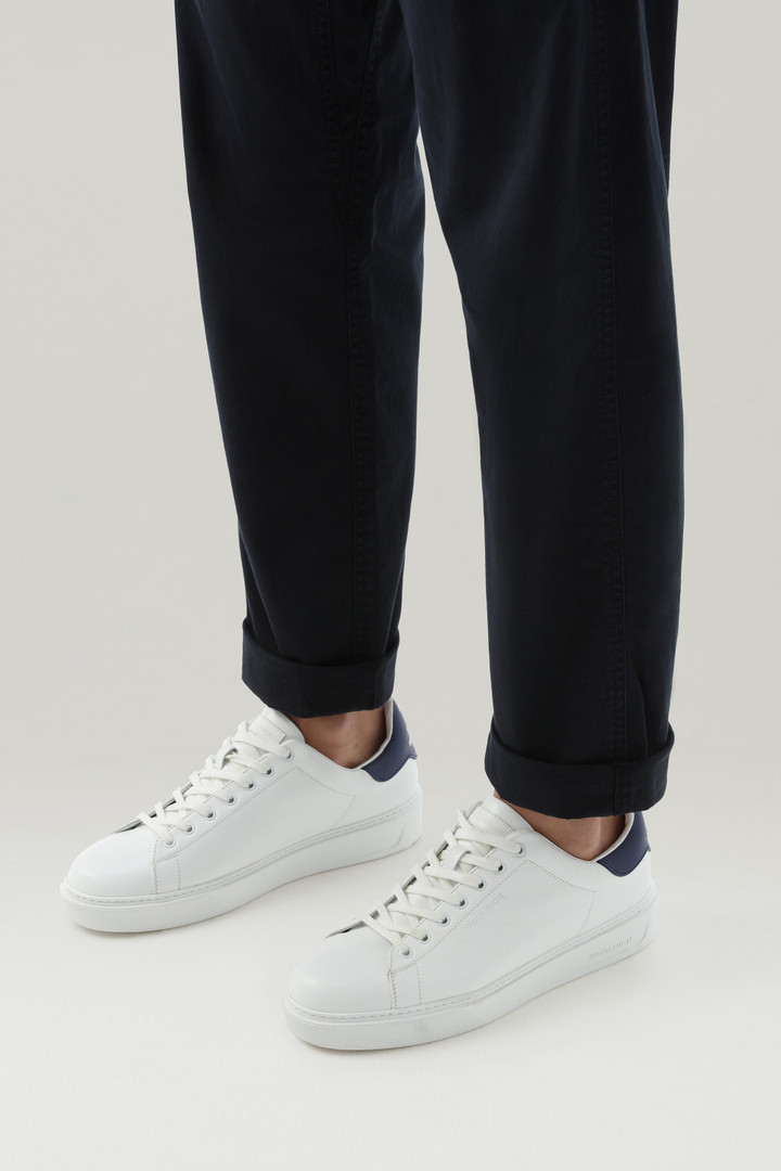 Leather Classic Court Sneakers with Contrasting Details White photo 6 | Woolrich