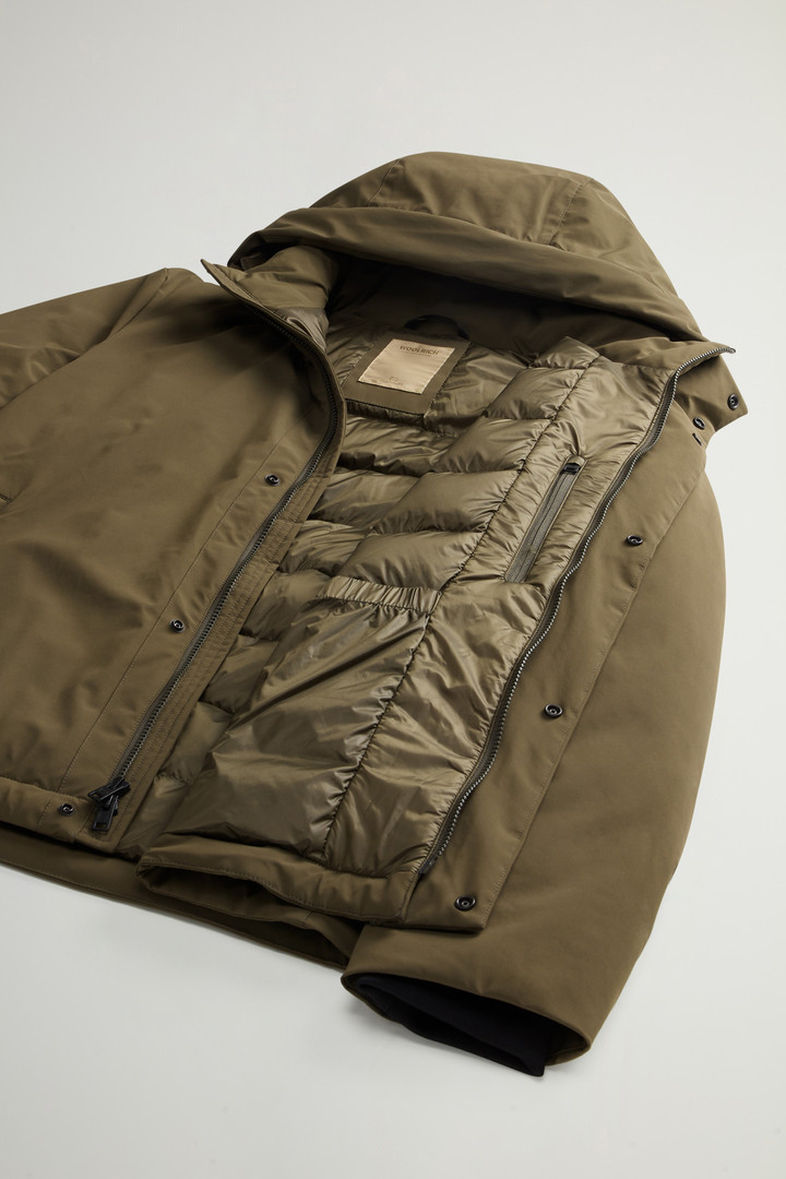 Stretch Nylon Jacket with Padding and Removable Hood Green photo 10 | Woolrich