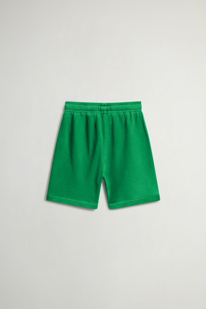 Boys’ Garment-Dyed Pure Cotton Shorts Green photo 2 | Woolrich
